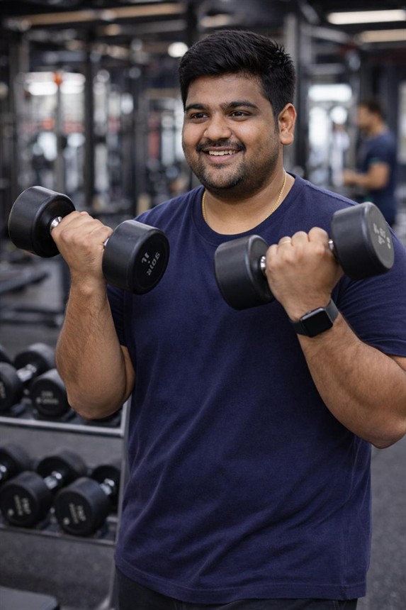 AI Raj improving muscle definition